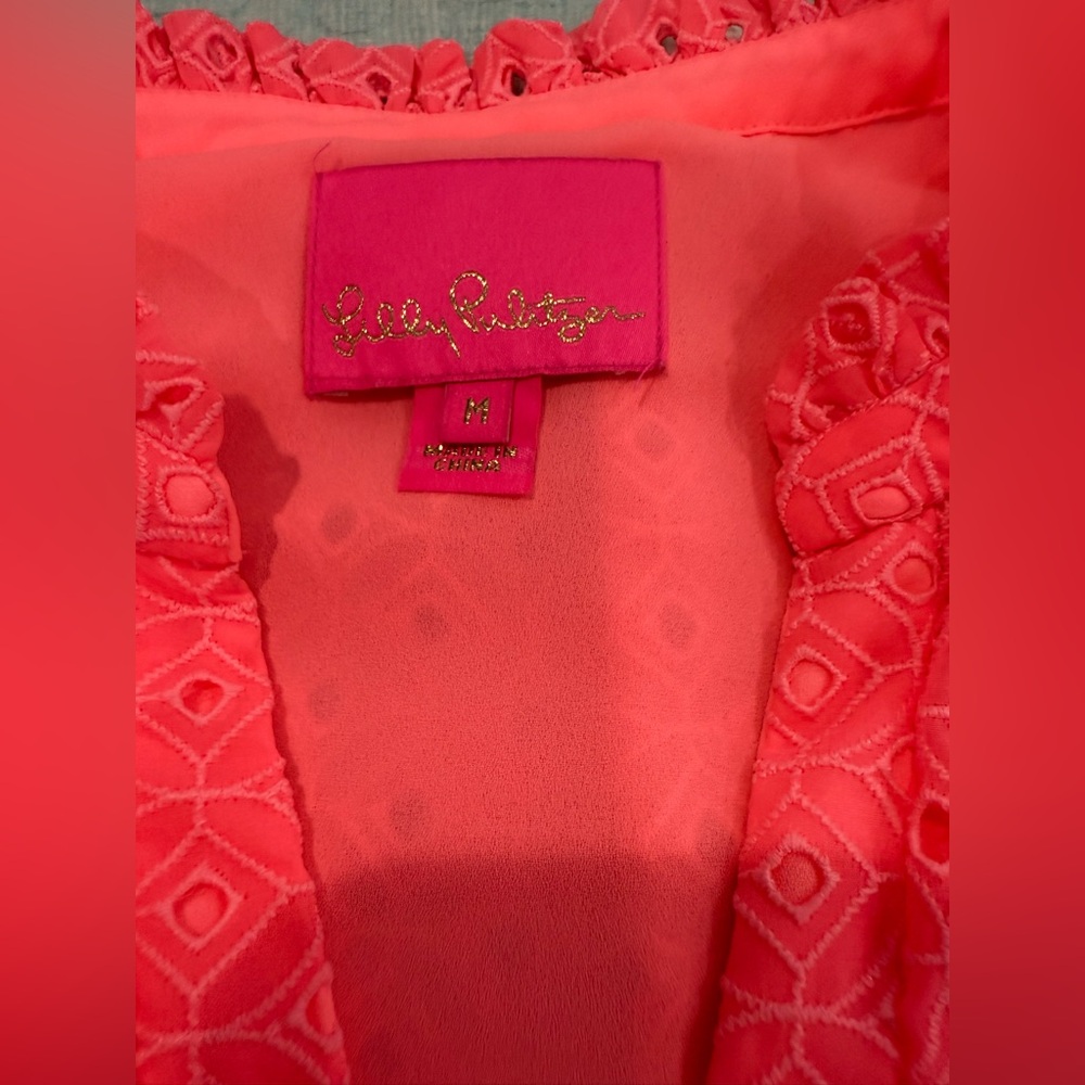 Lilly Pulitzer Novella Pink Sleeveless Eyelet Dress M - Picture 15 of 16